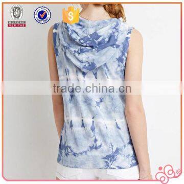 2016 Tie-dye Custom Blank Sleeveless Hoodie for Women photo-2