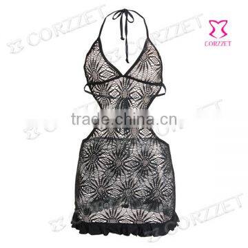 Black Sexy Backless Girls Nighty Sexy Wear Lingerie photo-2