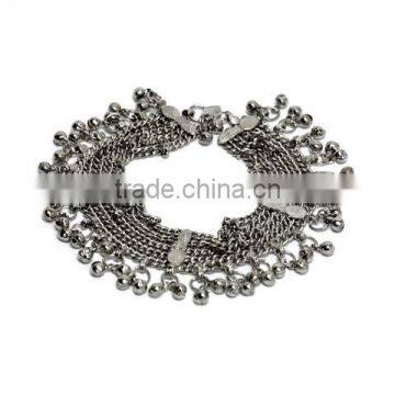 OXIDIZED SILVER Plated GYPSY CHAIN ANKLET PAYAL Foot Bracelet photo-2