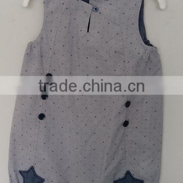 baby boys grey color printed and embroidered jump-suit for summer