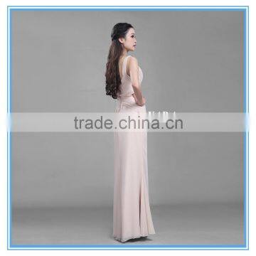 Wholesale Deep V Chiffon Modern Handmade Pleated Long Evening Dress photo-4