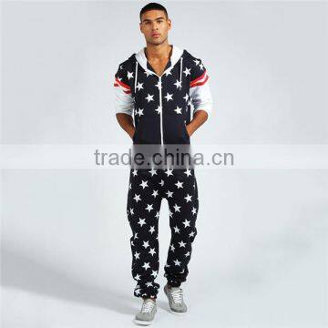 PA0043A all over american flag printed men's onesie