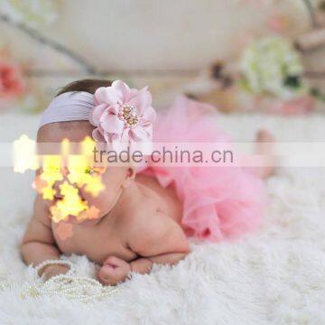 Amber Bloomer Flower Hairband Baby Clothing Set for Infant Girls photo-4
