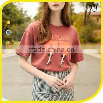 New Printng Design Wholesale China Women Oversized Red t Shirts Custom Printing Women Casual t Shirt photo-3