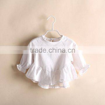 Wholesale ruffle bottom baby shirt Summer children's clothing Lovely smart girl top