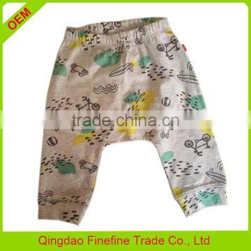 OEM newborn baby clothes allover printed cotton spandex baby leggings pants