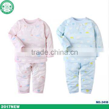 Hot selling china factory low price high quality 2 pieces long sleeve baby clothing set