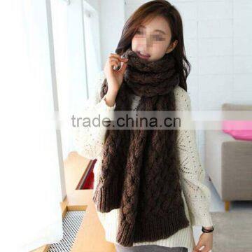 Autumn and Winter Wear Korean Style Mohair Warm Long Style Solid Fashion Knit Lovely Scarf Girl Hijab Scarf photo-3