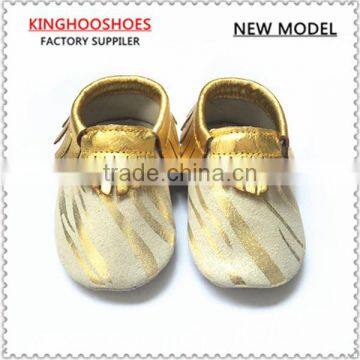 hot design genuine leather soft sole baby moccasins baby shoes