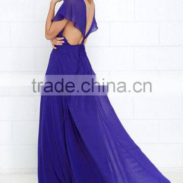 Elegent Arrival Royal Blue Maxi Dress photo-3