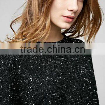 Ladies Cowl Neck Side Slit Loosev Fancy Knitting Patten Pullover Sweater for Wholesale photo-4