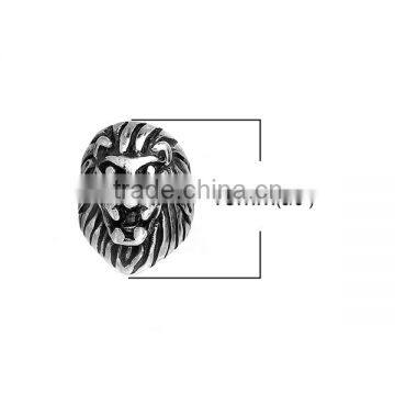 304 Stainless Steel Spacer Beads Lion Animal Antique Silver photo-2