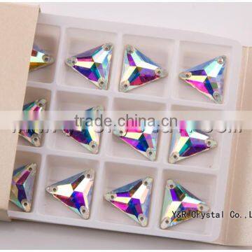 Y3270Crystal AB Stone Sew on Rhinestone Triangle Shape photo-4