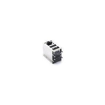 LAN-on-Motherboard Shielded RJ45 Jack dual USB combo connector with leds