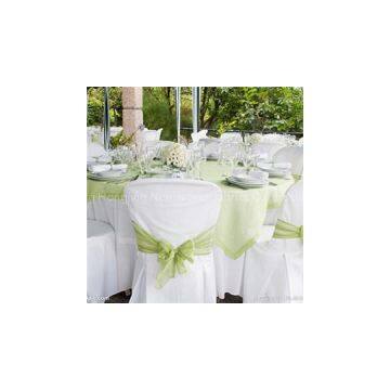 White Chair Cover With Sashes