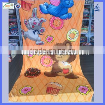 Cartoon cheap and hot sale heat transfer microfiber beach towel