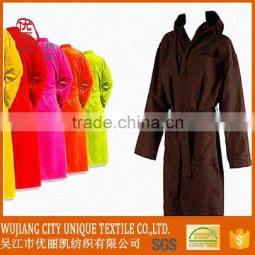 brown color super soft microfiber bathrobe