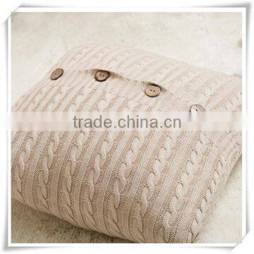 Good Style Cotton Small Office Hold the Twist Knitting Buttons Cushions Wool Knit Pillowcases photo-6