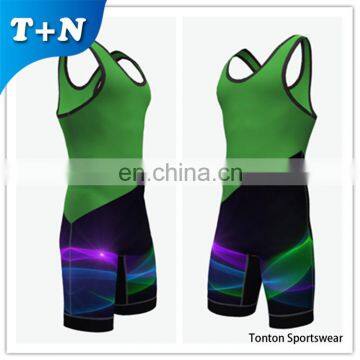 Customized design full sublimation Men Wrestling Singlet