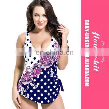 Polka Dot Printed Fashion Sexy Halter Retro Style One-Piece Bathing Suit