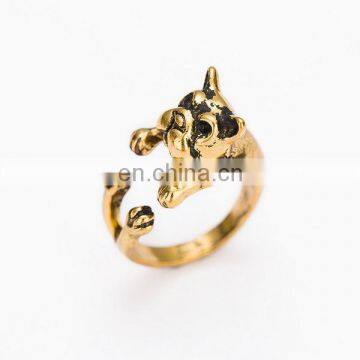 2016 Hot Selling Animal Dog Rings Bulldog Ring Unique Brass Ring