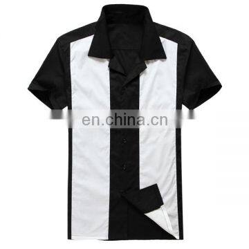 casual shirts black white cotton button up rockabilly large size custom manufacturer