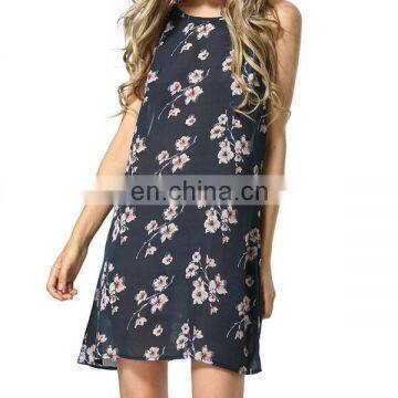 Lady Summer printed chiffon dress with racer back design