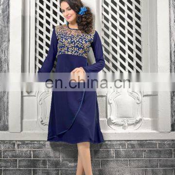 Navy Blue Color Georgette Kurti.