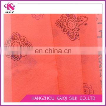 2017 Fashion Chiffon Georgette Digital Print Silk Fabric for Maxi Dress Red Silk Chiffon Fabric With Floral Pattern photo-6