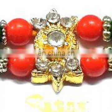 Ratna handicrafts Exclusive Designer coloured Stone Rakhi - Indian