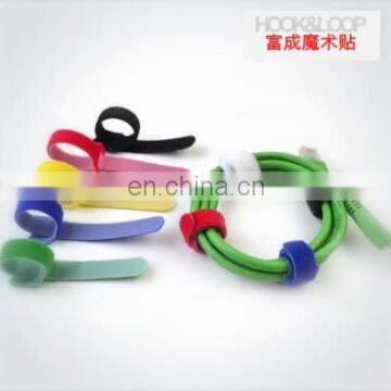 Colorful hook and loop custom logo nylon hook loop cable tie