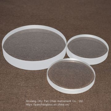 High Purity Clear Glass Sheet Polished Customized Size quartz disc