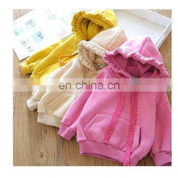 Solid Color Blank Girls Hoodie Winter Fleece Girls Kids Hoodie Thicken Terry Hoodie on Sale Velvet Hoodie photo-2