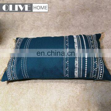 Spring Fashion Design With Gold Thread Tassel Lazies Embroidery Sofa Waist Cushions For Sale photo-4