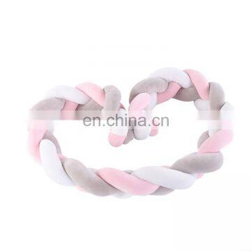Amazon Best Seller Stock Fashion Nursery Cradle Decor Knot Triple Braids Baby Crib Bumper photo-5