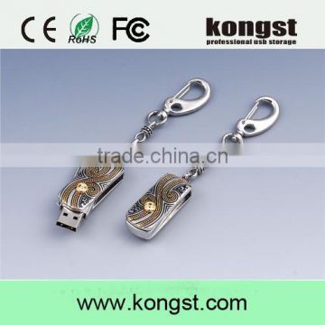 OEM design diamand metal swivel usb flash drive,Jewelry diamond usb flash drive 2.0,Usb memory stick with chain