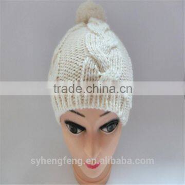 2016 lady pure color knit hat warm hat