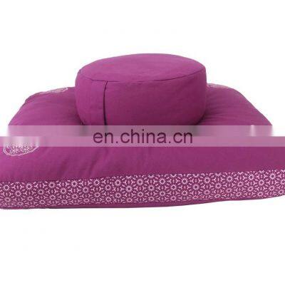 Side Printed With Top Embroidered Colour Meditation Yoga Cushion Set Zafu And Zabuton Yoga Mat Cushion