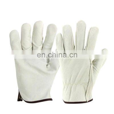 Work Gloves Deerskin Leather Security Protection Safety Garden Driver Workers Warm Sports White Leather Gloves