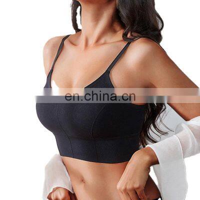 Womens Summer Camis Tanks Tops Sleeveless Cotton Bustier Unpadded Bandeau Bra Vest Crop Top Seamless Tees