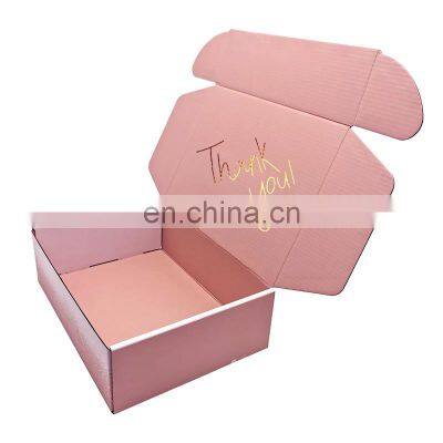 customized logo cardboard paper packaging boxes Corrugated Packaging Mailer Boxes for Apparel gift pink beauty paper box