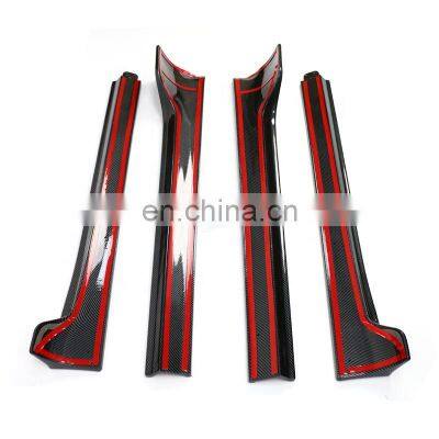 Sport Style Carbon Fiber Wide Body ABS Side Skirts Kit For Tesla Model 3