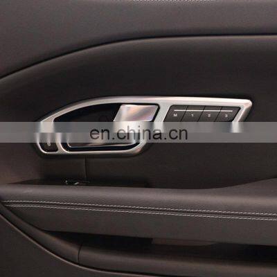 4pcs Chrome Interior Parts For Land Rover Range rover evoque 3 doors Car Door Handle Frame Trim Accessories