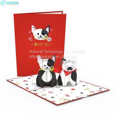 Love Dogs 3D Folding Card Amazing Surprising Valentine’s Day Cards & Gifts for Kids