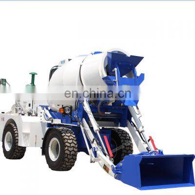 Self-Loading Concrete Mixer Machine With 2.4 cbm Automatic Feeding Small Mini Mixer Truck