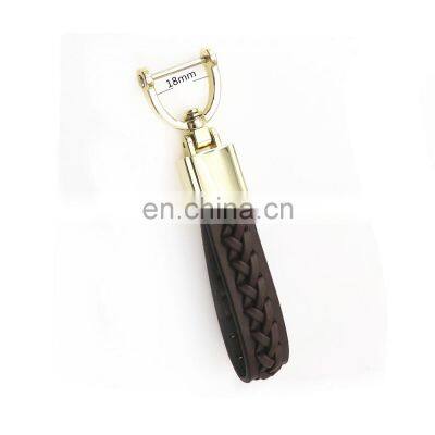Silver Gold Style Simple Leather Key Chain Key Ring for Women And Man With Detachable Alloy Metal Rings photo-4