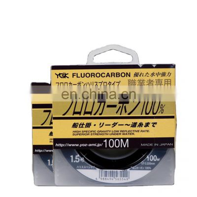 YGK profession fluorocarbon line 100m  Outdoor Fishing Sinking High Abrasion Resistance  Carbon Line