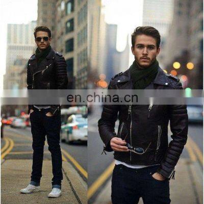 Unisex Design Color Block Men Genuine Leather Jacket Custom High Quality Men Leather Jacket photo-2