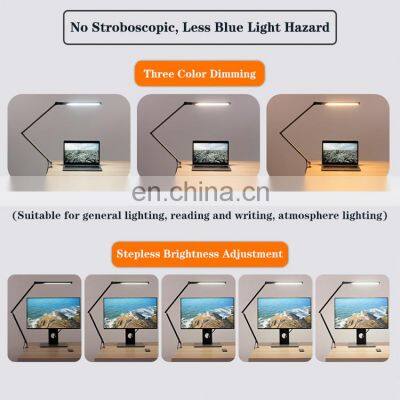 Lamps Eye Caring Desk Lamp With Clamp Children 15w Timer Memory Function Flexible For Office Working Lamp photo-3