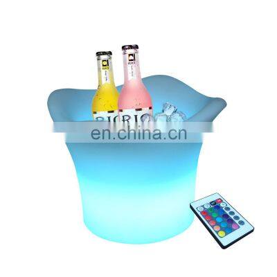 Induction Rechargeable Waterproof Cooler Factory Direct Custom Wine cooler 16 Color Changes 5L Round Beer Plastic Ice Bucket